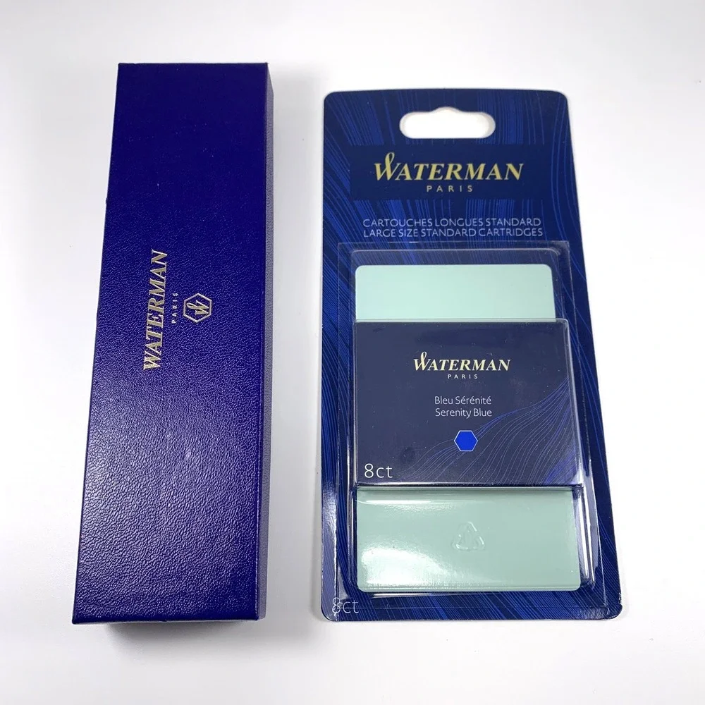 Waterman Phileas Red Marble Fountain Pen & Rollerball Set in Box‎ - Ink & Manual